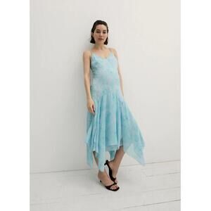 NEW $328 HATCH The Anette Flowy Blue Floral Midi Dress